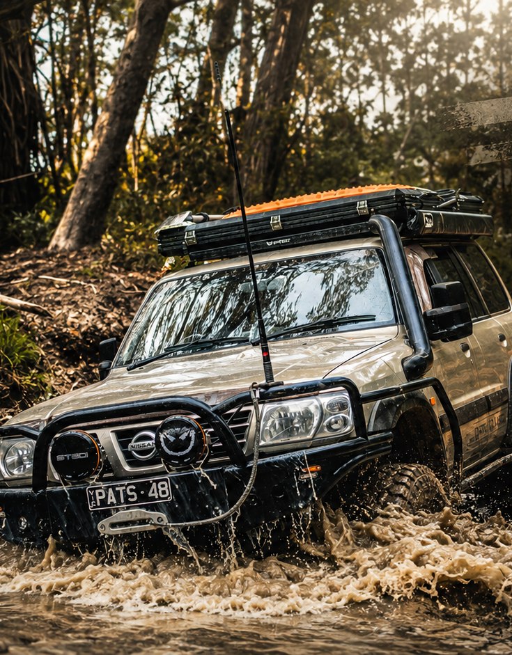 4WD equipped with Kenda tyres off-roading through mud – Kenda tyres, engineered in the U.S.A.